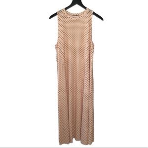 ZARA Trafaluc Cream Polka Dot Sleeveless Dress Medium